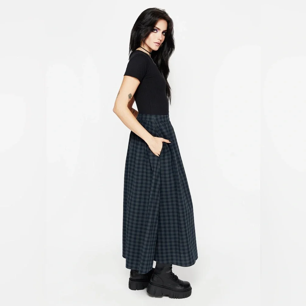 NWT Disturbia Jeannie Check Cotton Button Up Midaxi Skirt US 14 / UK 18 - Picture 5 of 5